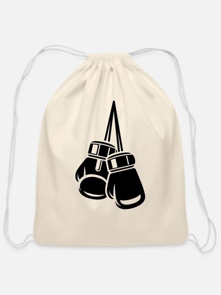 Hanging Boxing Gloves - Cotton Drawstring Bag - natural