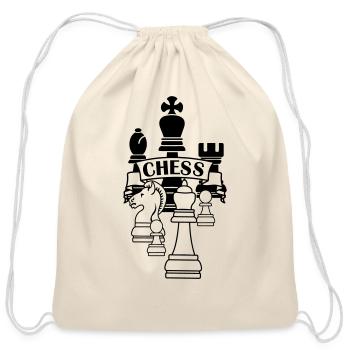 Chess transparent king queen mirror image - Cotton Drawstring Bag - natural - Front