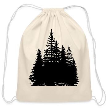 pine trees - Cotton Drawstring Bag - natural - Front