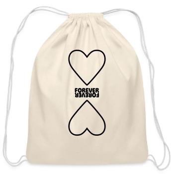 Hearts Forever mirrored couple relationship - Cotton Drawstring Bag - natural - Front