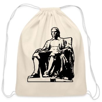 Statue of John Harvard - Cotton Drawstring Bag - natural - Front