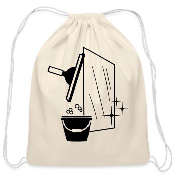 Mirror or window just bucket and soapy - Cotton Drawstring Bag - natural - Front