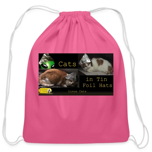 Cats in Tin Foil Hats - Cotton Drawstring Bag