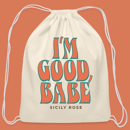 I'm Good, Babe - Orange Stacked - Cotton Drawstring Bag