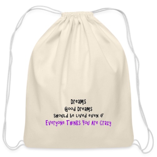 dreams good dreams - Cotton Drawstring Bag