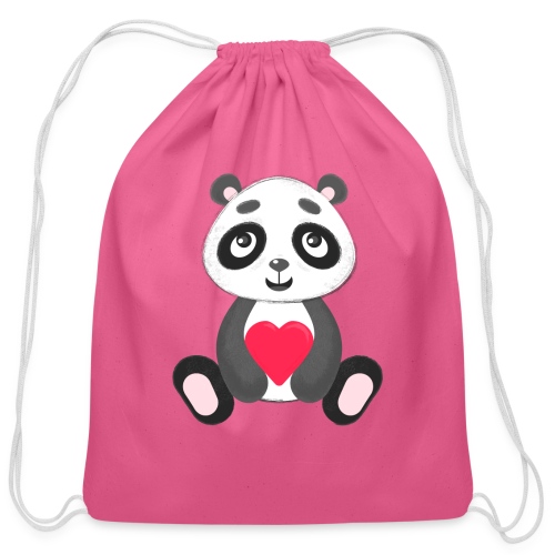 Sweetheart Panda - Cotton Drawstring Bag