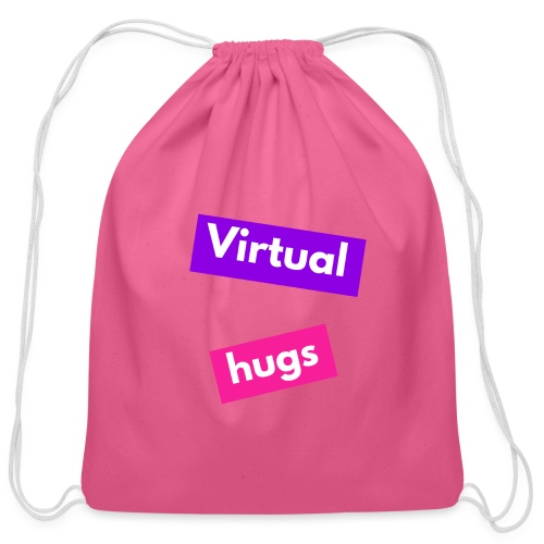 Virtual hugs - Cotton Drawstring Bag