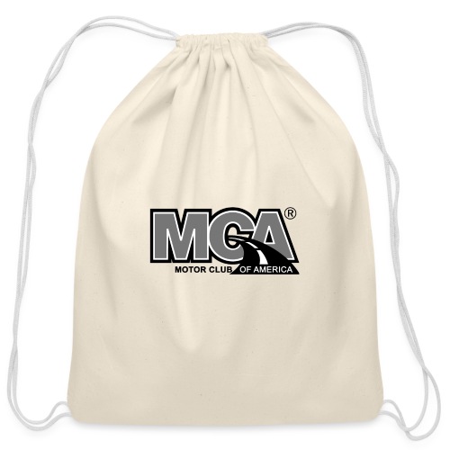 MCA Logo WBG Transparent BLACK WHITE TITLEfw fw pn - Cotton Drawstring Bag