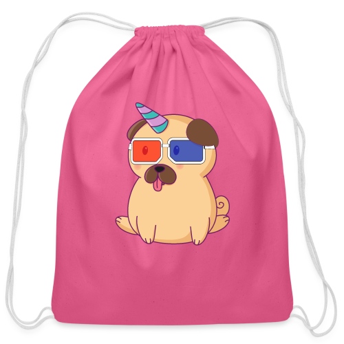 Dog with 3D glasses doing Vision Therapy! - Cotton Drawstring Bag
