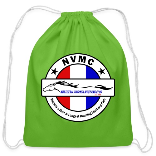 Circle logo on white with black border - Cotton Drawstring Bag