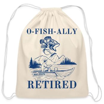 Retirement plan ofishally retired 2025 - Cotton Drawstring Bag - natural - Front