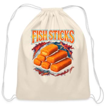Fish Sticks Favorite Food Weird 90s Fish Sticks - Cotton Drawstring Bag - natural - Front