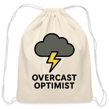 Overcast Optimist Icon - Cotton Drawstring Bag - natural - Front