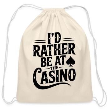 I’d Rather Be at the Casino - Cotton Drawstring Bag - natural - Front