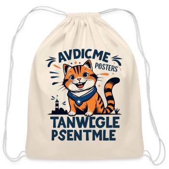Tiger Kitten Neon Collar Poster - Cotton Drawstring Bag - natural - Front
