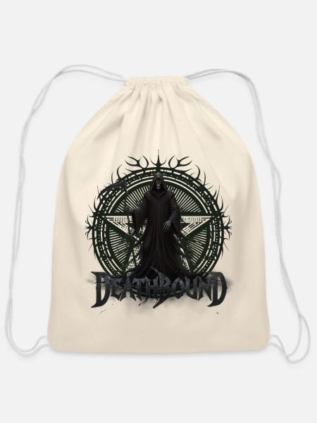Deathbound Hooded Reaper Glyph - Cotton Drawstring Bag - natural