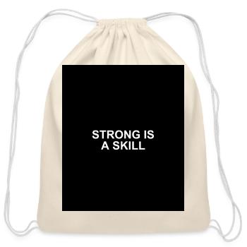 Strength Is a Skill - Cotton Drawstring Bag - natural - Front