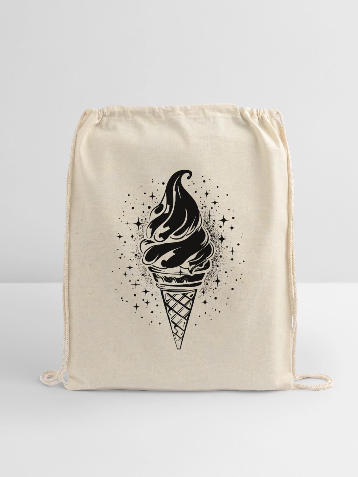 Ice Cream Cone Graphic - Cotton Drawstring Bag - natural - Front