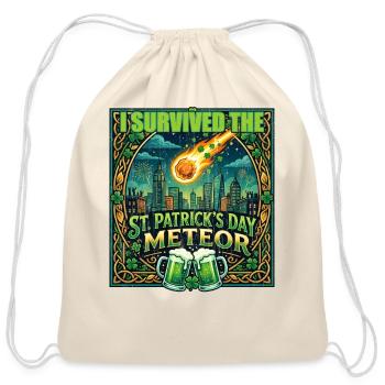 I survived the St. Patrick's Day meteor 2026 - Cotton Drawstring Bag - natural - Front