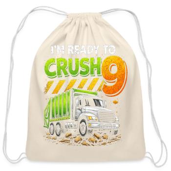 Crush 9 Rock Dump Truck - Cotton Drawstring Bag - natural - Front