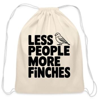 Less People More Finches - Cotton Drawstring Bag - natural - Front