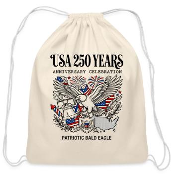 United States National Bird And Country Map - Cotton Drawstring Bag - natural - Front