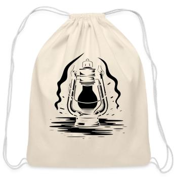 Lantern Drawing - Cotton Drawstring Bag - natural - Front
