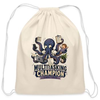 Multitasking Champion Unretired - Cotton Drawstring Bag - natural - Front