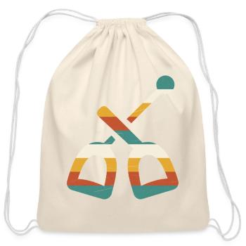 Stirrups Riding Crop Retro Vintage Stripes Horse R - Cotton Drawstring Bag - natural - Front