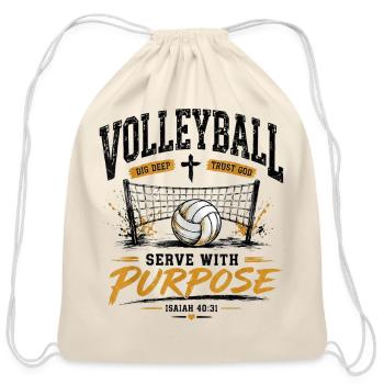 Serve With Purpose Volleyball - Cotton Drawstring Bag - natural - Front