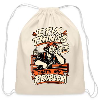 Funny Mechanic Shirt That's My Problem - Cotton Drawstring Bag - natural - Front