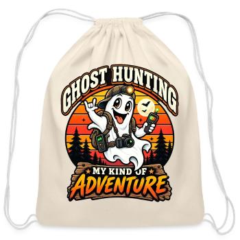 Ghost Hunting My Kind of Adventure Funny Ghost - Cotton Drawstring Bag - natural - Front