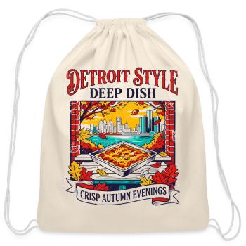 Detroit Style Deep Dish Crisp Autumn Evenings - Cotton Drawstring Bag - natural - Front