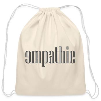 Mirrored Empathy Typography Minimalist Statement - Cotton Drawstring Bag - natural - Front