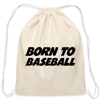 Born for baseball - Cotton Drawstring Bag - natural - Front