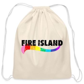 Fire Island Pride Pines Cherry Grove Queer FI NY - Cotton Drawstring Bag - natural - Front