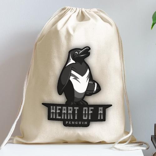 Heart Of A Penguin - Cotton Drawstring Bag