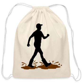 Male Mud Walker – Mud Explorer - Cotton Drawstring Bag - natural - Front