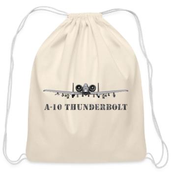 A10 Thunderbolt Frontline Print - Cotton Drawstring Bag - natural - Front