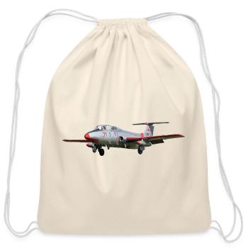 Retro Jet Trainer Gray Red Star - Cotton Drawstring Bag - natural - Front