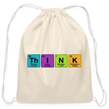 Think Periodic Table Typography - Cotton Drawstring Bag - natural - Front