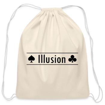 Illusion spades clubs card game magic poker spell - Cotton Drawstring Bag - natural - Front