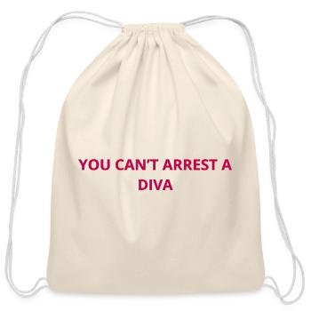 Diva Can't Be Arrested Neon - Cotton Drawstring Bag - natural - Front