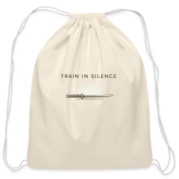 Train in Silence Samurai Katana Minimalist Discipl - Cotton Drawstring Bag - natural - Front