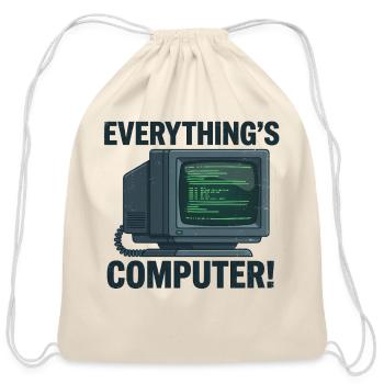 Everything's Computer Retro - Cotton Drawstring Bag - natural - Front