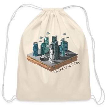 Geometric low poly - Cotton Drawstring Bag - natural - Front