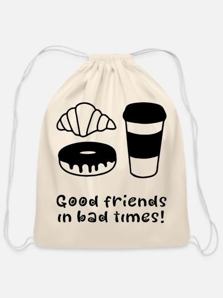 Coffee Lover - Cotton Drawstring Bag - natural