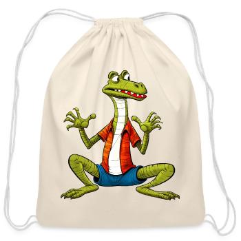 Yogi Lizard - Cotton Drawstring Bag - natural - Front
