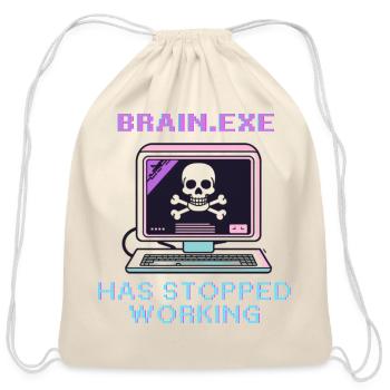 Neon Retro Skull Computer - Cotton Drawstring Bag - natural - Front