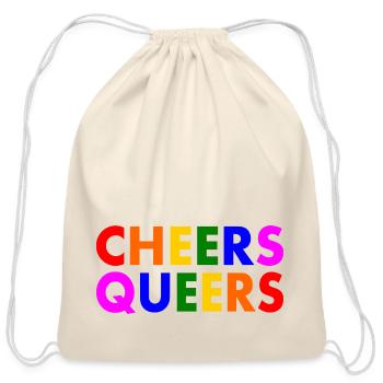 Cheers queers - Cotton Drawstring Bag - natural - Front